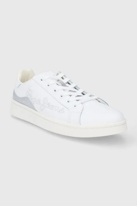 Δερμάτινα παπούτσια Pepe Jeans Milton Mix λευκό