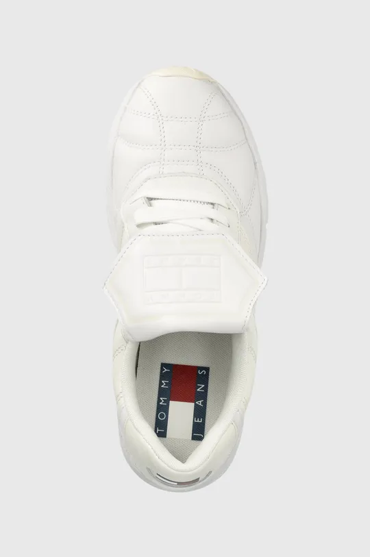 biały Tommy Jeans sneakersy skórzane EN0EN01672.YBR.HERITAG