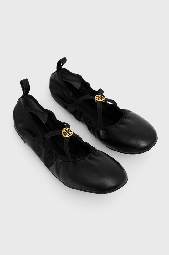 Кожаные балетки Tory Burch Soft Scrunch чёрный