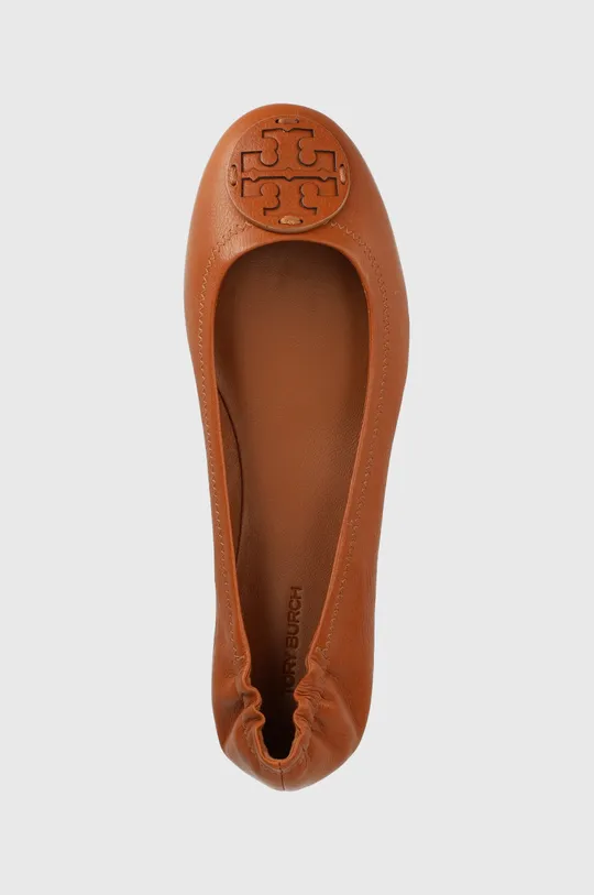 hnedá Kožené balerínky Tory Burch