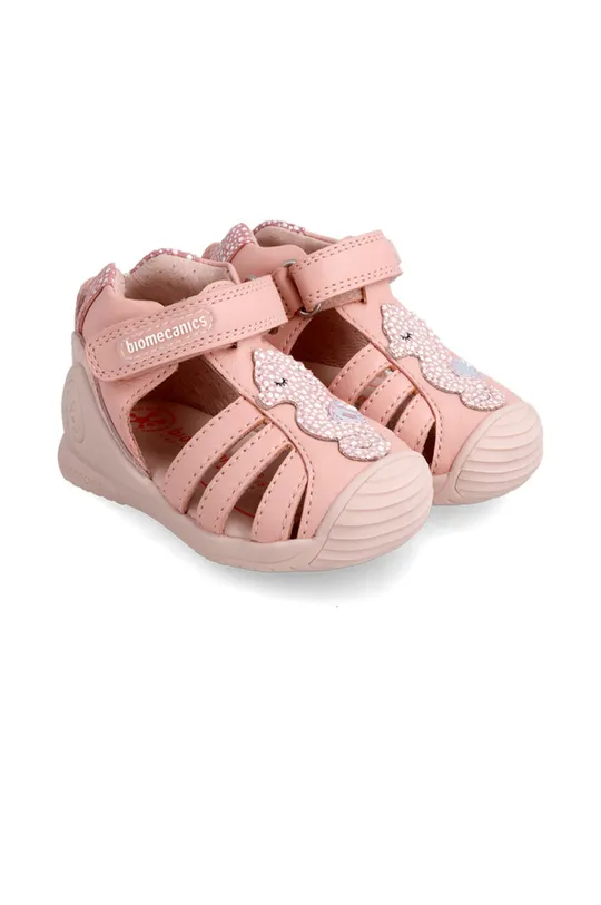 Детские кожаные сандалии Biomecanics розовый
