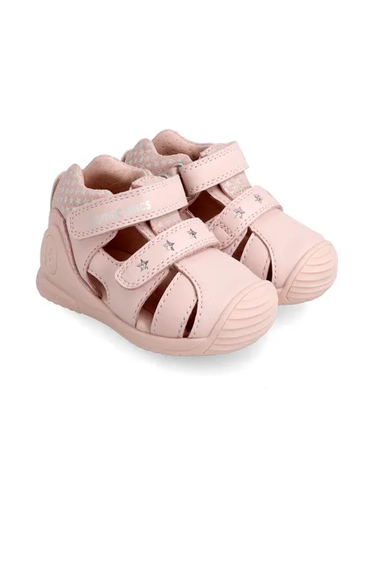 Detské kožené sandále Biomecanics ružová