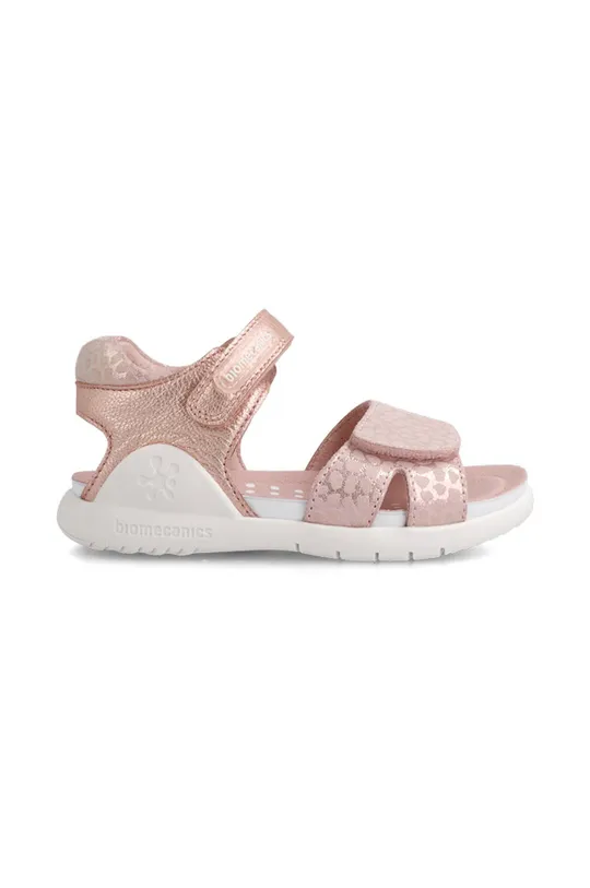 рожевий Дитячі шкіряні сандалі Biomecanics Для дівчаток