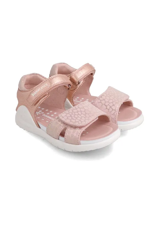 Дитячі шкіряні сандалі Biomecanics рожевий