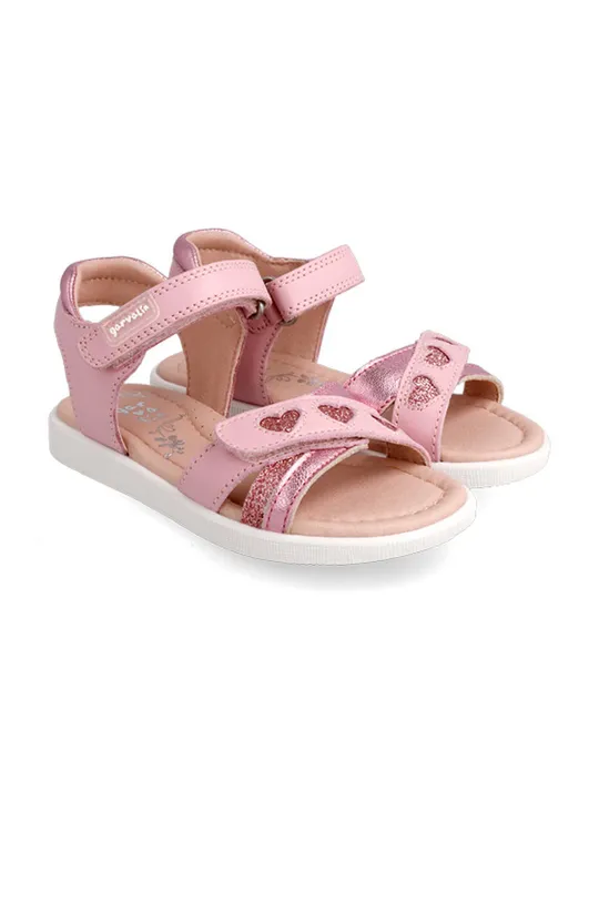 Garvalin sandały skórzane dziecięce różowy
