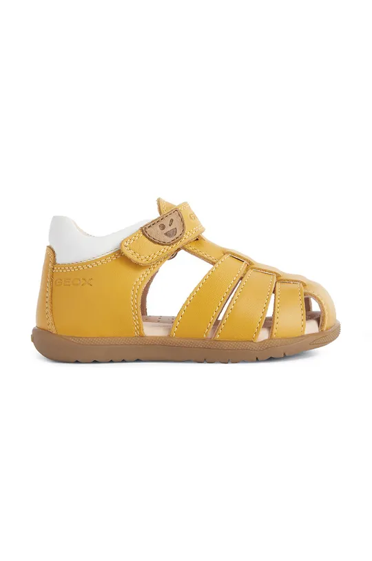 žltá Detské kožené sandále Geox Dievčenský