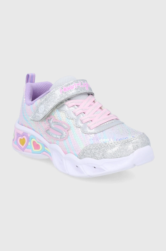 Skechers buty dziecięce srebrny