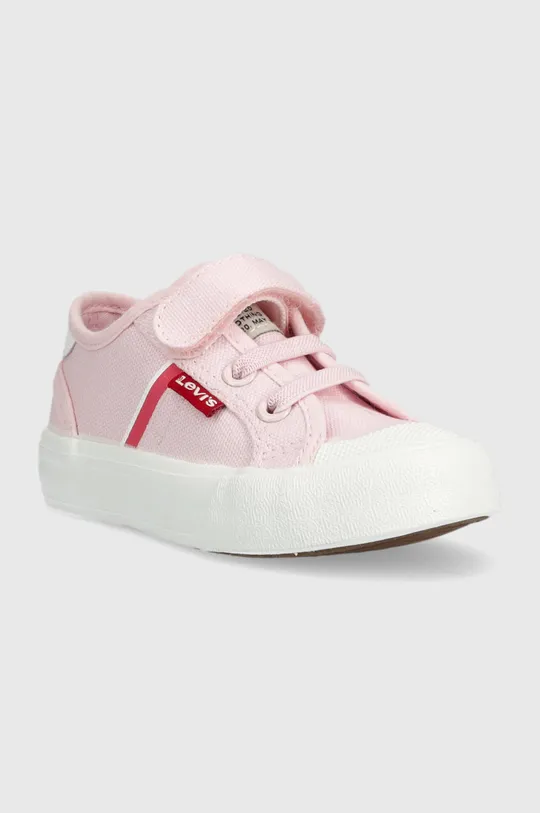 Παιδικά πάνινα παπούτσια Levi's ροζ