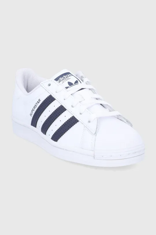 Παιδικά δερμάτινα παπούτσια adidas Originals Superstar λευκό