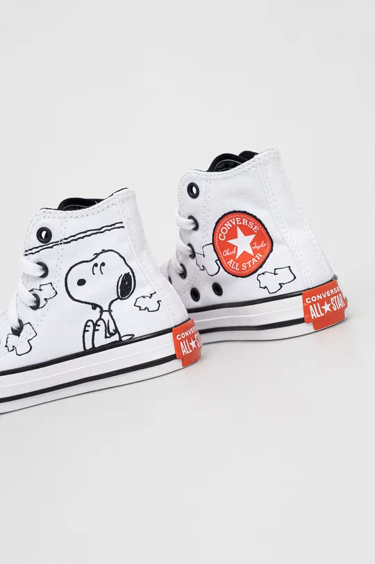 Παιδικά πάνινα παπούτσια Converse Peanuts Chuck Taylor All Star λευκό