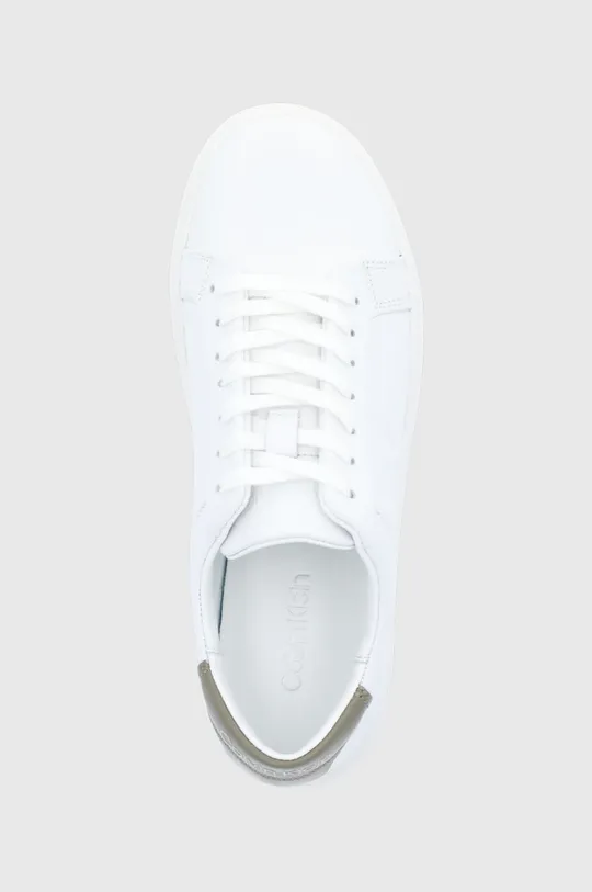 λευκό Calvin Klein - Δερμάτινα παπούτσια