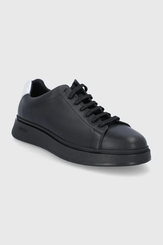 Kožená obuv Boss čierna