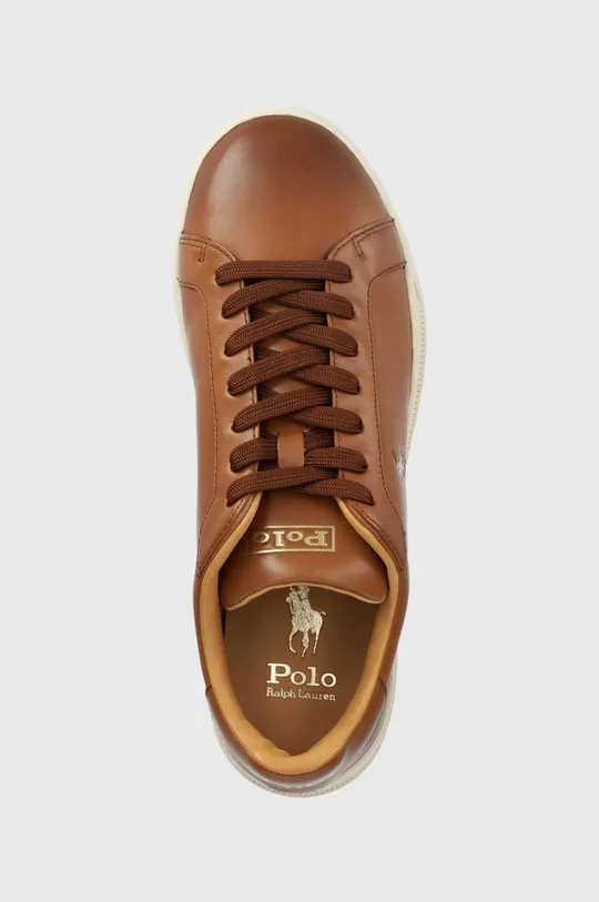 brązowy Polo Ralph Lauren sneakersy skórzane Hrt Ct II