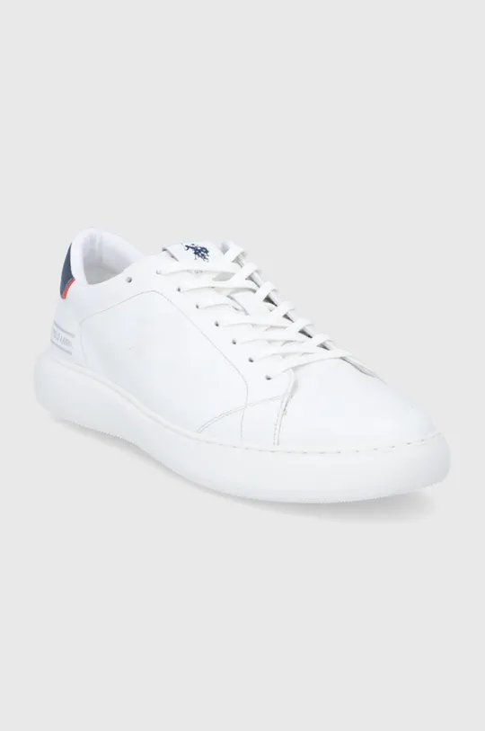 Δερμάτινα παπούτσια U.S. Polo Assn. λευκό