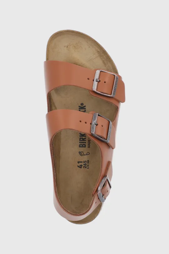 hnedá Kožené sandále Birkenstock Milano