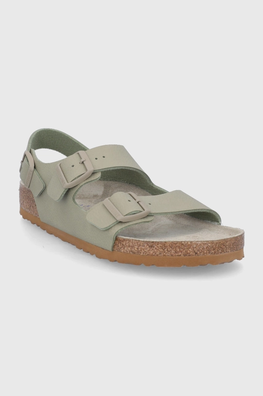 Birkenstock sandały skórzane Milano zielony