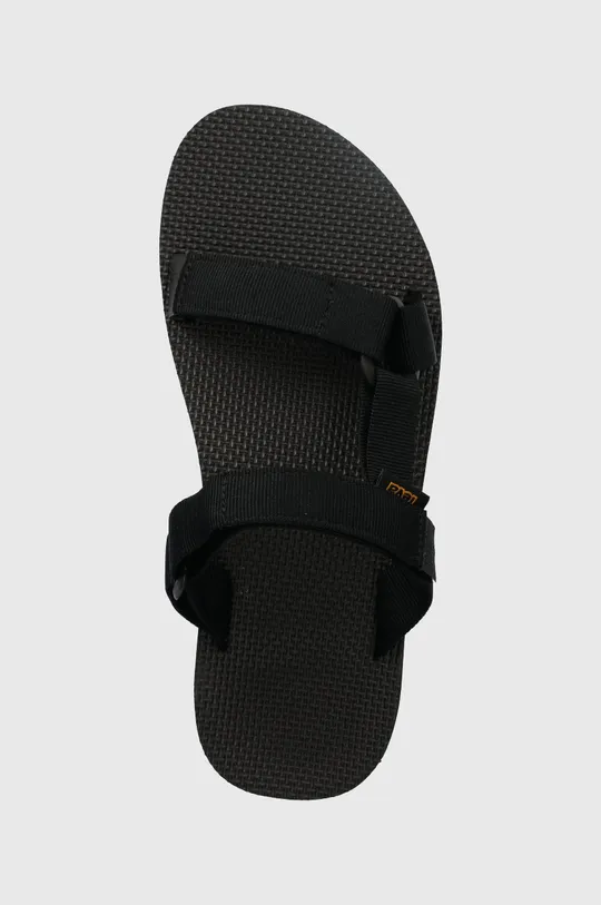 black Teva sliders