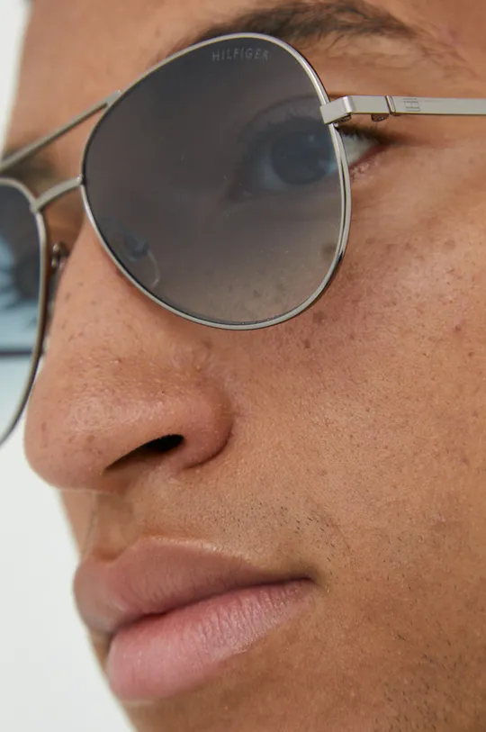 srebrny Tommy Hilfiger okulary przeciwsłoneczne