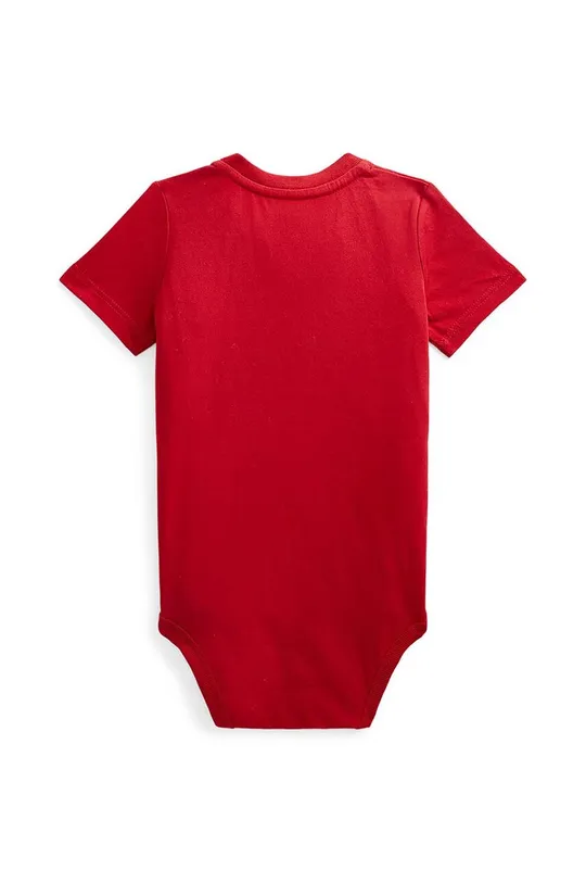 Pamučni bodi za bebe Polo Ralph Lauren crvena