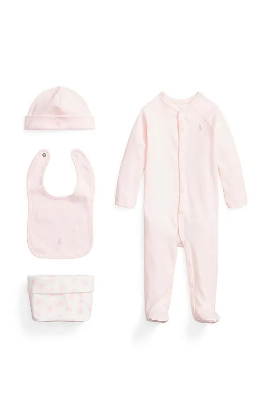różowy Polo Ralph Lauren komplet niemowlęcy 320863221002 Chłopięcy
