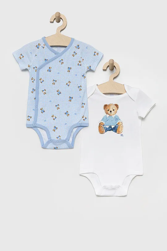 niebieski Polo Ralph Lauren body bawełniane niemowlęce (2-pack) Chłopięcy