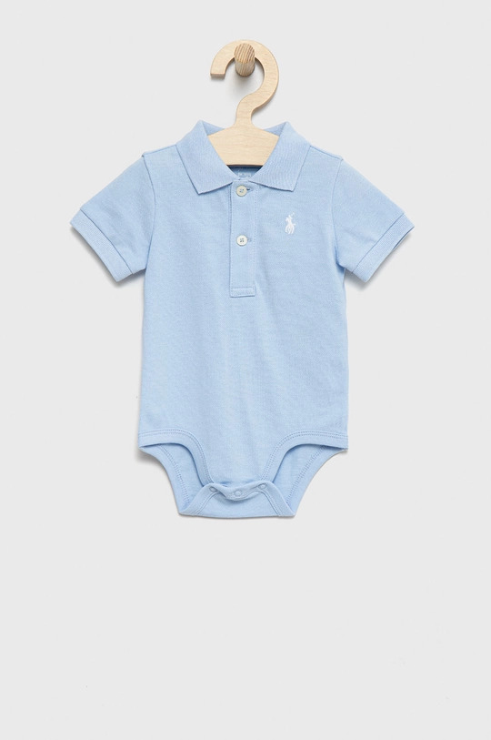 Детское боди из хлопка Polo Ralph Lauren голубой