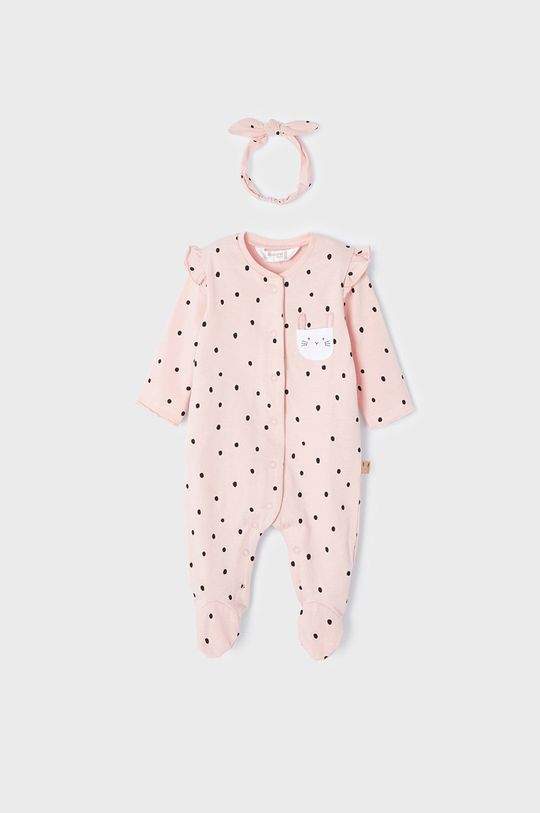 Mayoral Newborn piżama z opaską na oczy pastelowy różowy