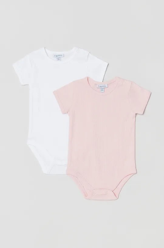 różowy OVS body bawełniane niemowlęce (2-pack) Dziewczęcy