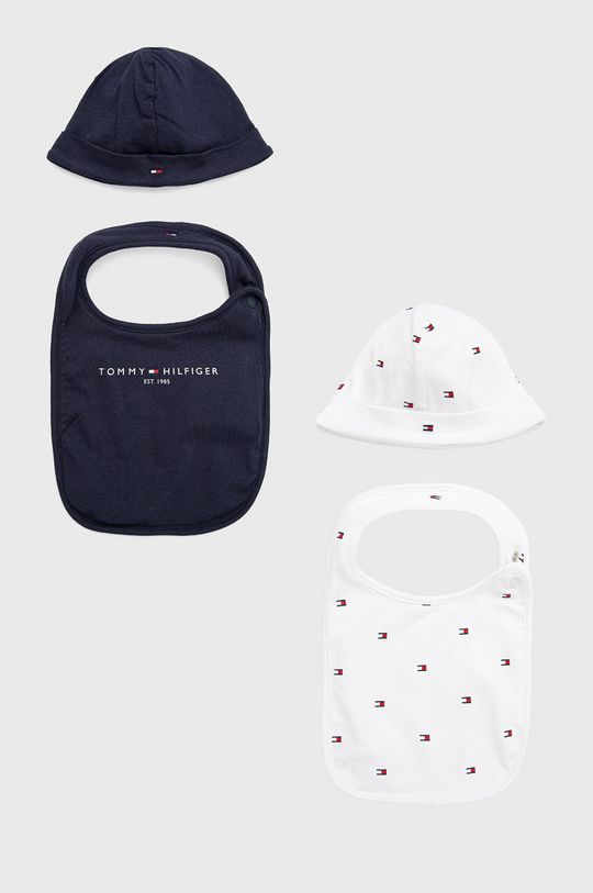 granatowy Tommy Hilfiger zestaw czapeczka i śliniak niemowlęcy (2-pack) Dziecięcy