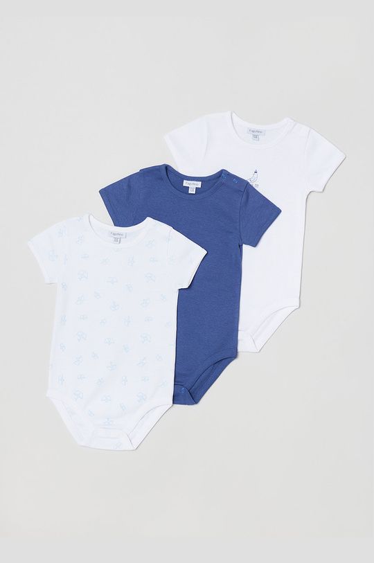 niebieski OVS body bawełniane niemowlęce (3-pack) Dziecięcy