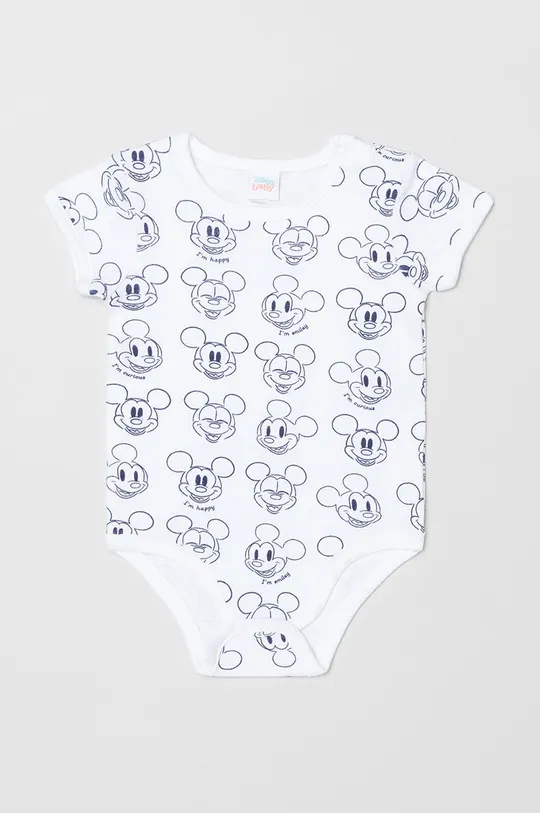 biały OVS body bawełniane niemowlęce x Disney (2-pack) Dziecięcy