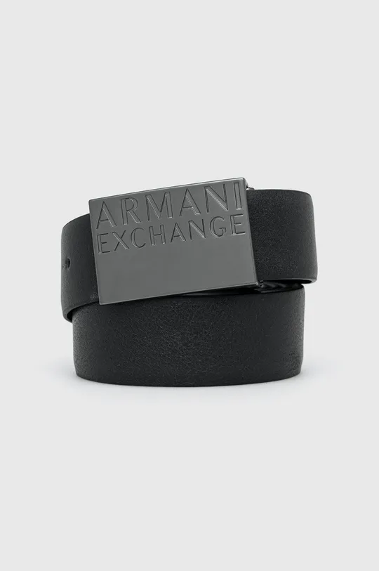 чёрный Двухсторонний кожаный ремень Armani Exchange Мужской