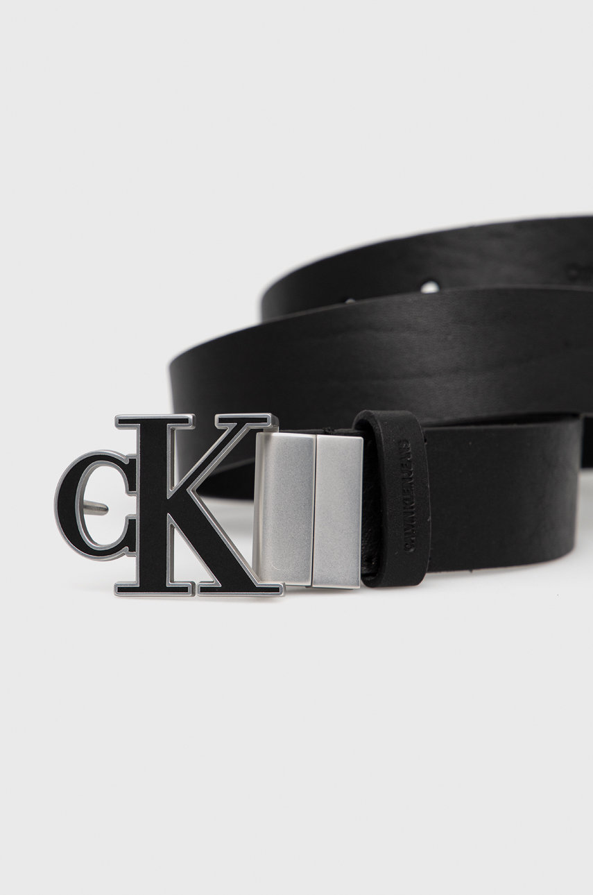 Кожаный ремень Calvin Klein Jeans мужской цвет чёрный | ANSWEAR.ua