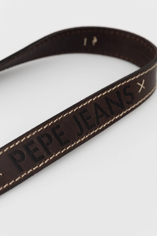 Kožený opasok Pepe Jeans Tom Belt hnedá