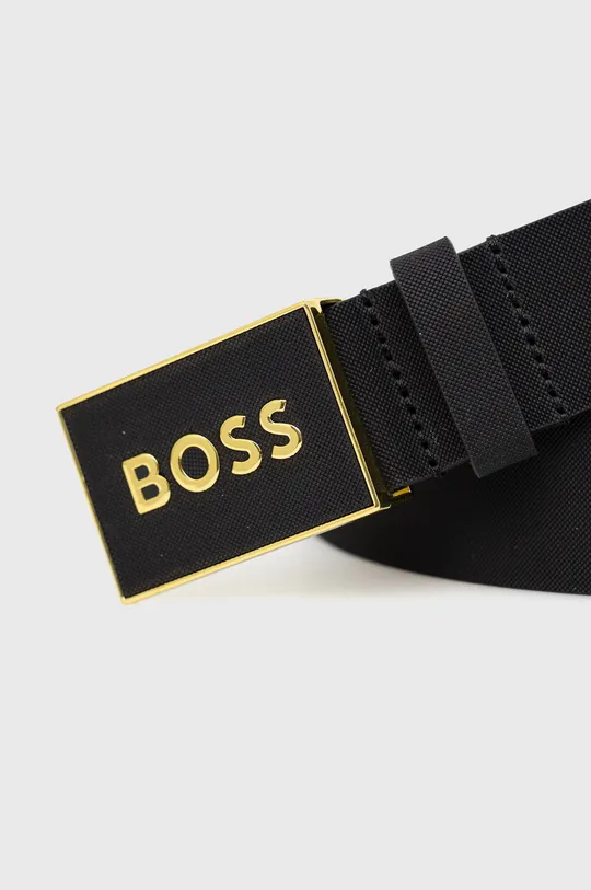 Шкіряний ремінь BOSS чорний