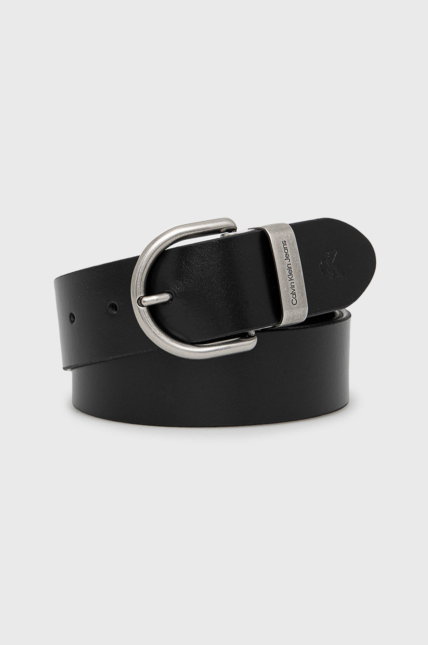 Кожаный ремень Calvin Klein Jeans мужской цвет чёрный | ANSWEAR.ua