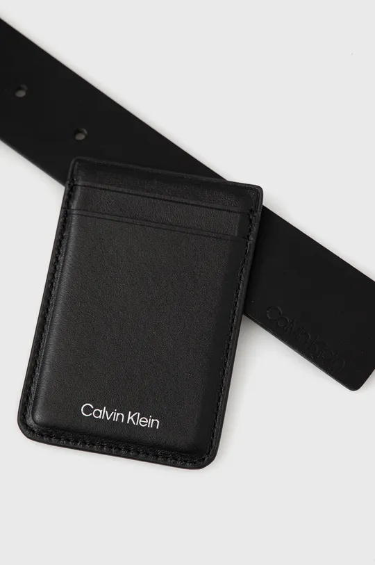 Ζώνη και θήκη για κάρτες Calvin Klein μαύρο