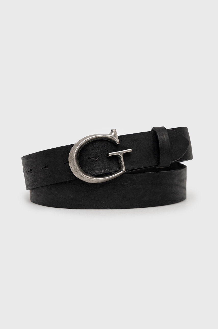 Кожаный ремень Guess мужской цвет чёрный | ANSWEAR.ua