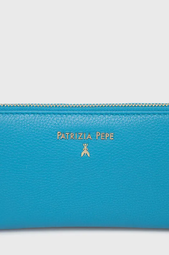 Kožená peňaženka Patrizia Pepe modrá