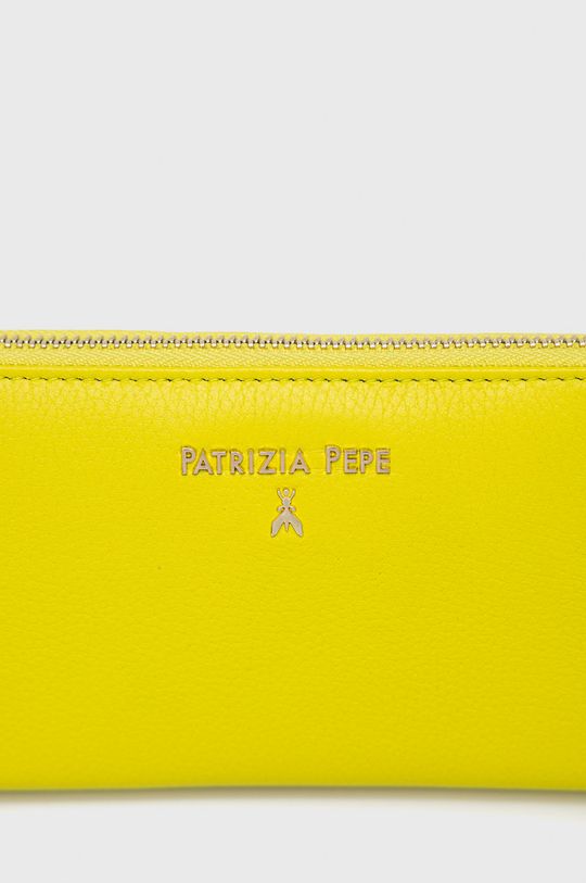 Kožená peňaženka Patrizia Pepe žlto-zelená