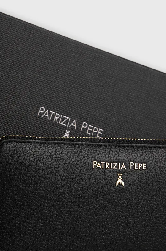 czarny Patrizia Pepe portfel skórzany