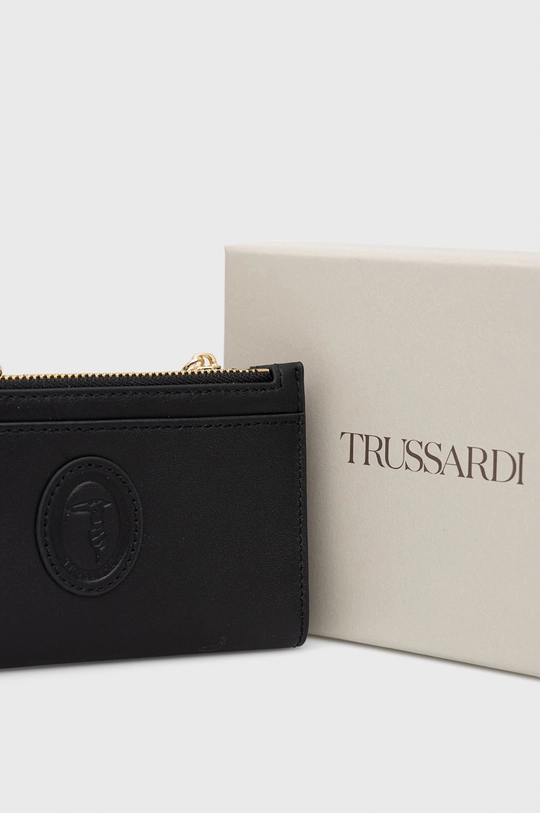 μαύρο Δερμάτινο πορτοφόλι Trussardi