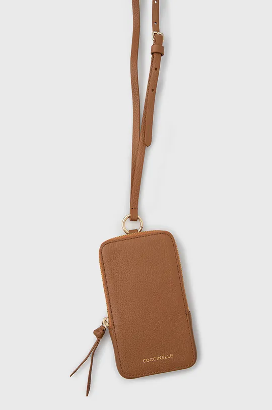 Kožená peňaženka + kožený opasok Coccinelle hnedá