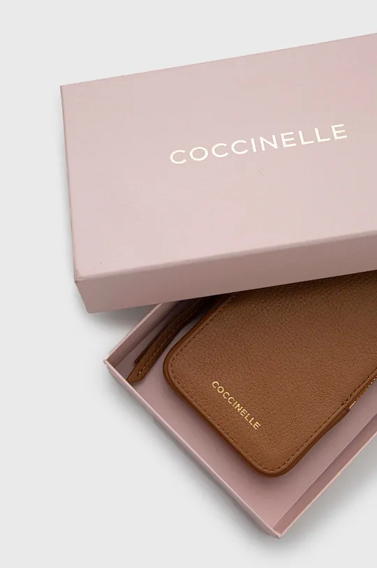 hnedá Kožená peňaženka + kožený opasok Coccinelle