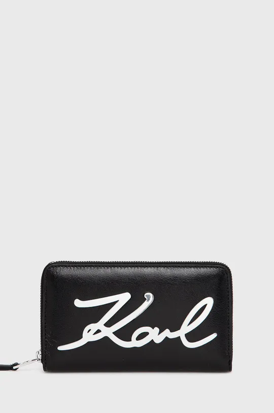 czarny Karl Lagerfeld portfel skórzany 220W3230 Damski