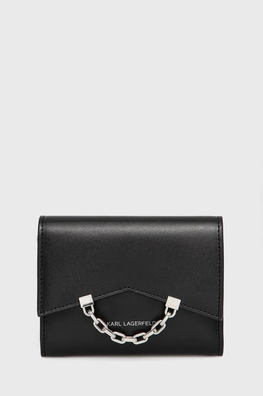czarny Karl Lagerfeld portfel skórzany 220W3211 Damski