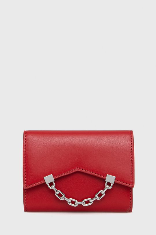 czerwony Karl Lagerfeld portfel skórzany Damski