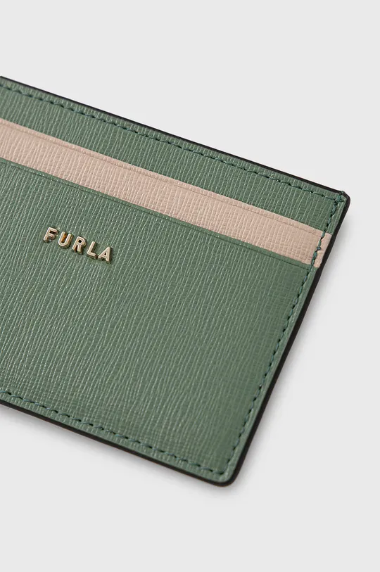 Δερμάτινη θήκη για κάρτες Furla πράσινο