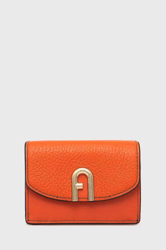 oranžová Kožená peňaženka Furla Dámsky