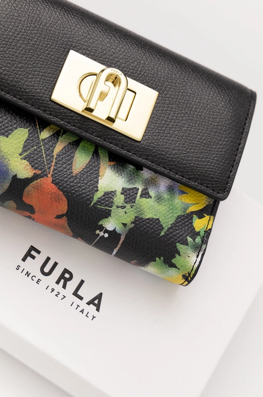 μαύρο Δερμάτινο πορτοφόλι Furla